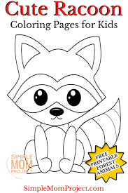Free Printable Forest Raccoon Coloring Page Simple Mom Project In 2021 Coloring Pages Animal Coloring Pages Animal Crafts For Kids