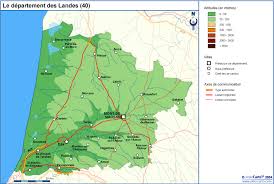 Landes et la taxe régionale. Carte Geographique Touristique Et Plan Des Landes 40 Mont De Marsan