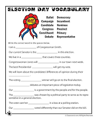 Election Day Vocabulary Worksheet Woo Jr Kids Activities Homeschool Social Studies Election Unit Study Elections Activities