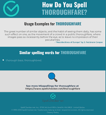 Correct Spelling For Thoroughfare Infographic Spellchecker Net