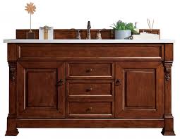 60 Inch Warm Cherry Bathroom Vanity