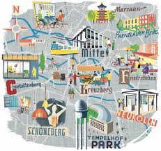 Berlin Illustrated Map Berlin City Berlin