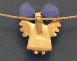 Gilded Guardian Angel Pendant (with Hair)