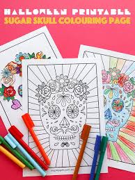 See the gallery below and pick the images. Free Halloween Printable Day Of The Dead Sugar Skull Colouring Page My Poppet Makes