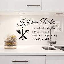Restaurant wall sticker vinyl decal art cafe kitchen food sign r. 1pcs Removable Kitchen Rules Words Wall Stickers Decal Home Decor 23 62 X12 99 Kitchen Wall Decals Wall Stickers Home Decor Kitchen Wall Stickers