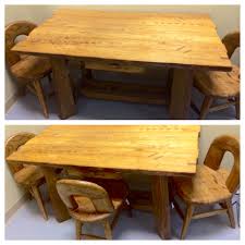 Elm Wood Table And Chairs Rustic Dining Wood Table Dining Table