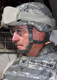 Navy Chaplain Capt. James Fisher shows Navy pride before the annual  Army/Navy game.