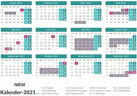 Diese kalender enthalten alle neuesten funktionen wie das bearbeiten des kalenders, das freigeben des kalenders, das ändern der bilder im kalender und. Ferien Nordrhein Westfalen 2021 Ferienkalender Ubersicht