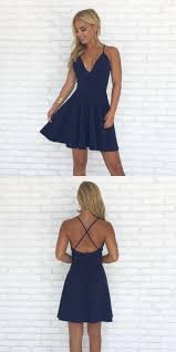 Cute Spaghetti Straps V Neck Short Dresses Navy Blue Homecoming Dresses Lp159 Navy Blue Homecoming Dress Navy Blue Cocktail Dress Simple Homecoming Dresses