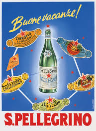 1960 Happy Holidays A S Pellegrino Vintage Commercial Affiche De Publicite Publicite Affiche