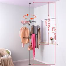 Basically, wherever you need an extra bit of clothes storage. Baoyouni Ceiling To Floor Tension Pole Garment Rack Coat Scarf Hat Hanger Shelf Clothes Drying Rack With Hooks Holder Dq0777 B Coat Racks Aliexpress