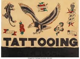 Find the perfect tattoo parlor stock illustrations from getty images. Merle Tex Rowe American 20th Century Tattoo Parlor Sign Ink Lot 61384 Heritage Auctions