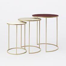 Enamel Round Nesting Tables Set Of 3 Nesting Tables Side Table Table
