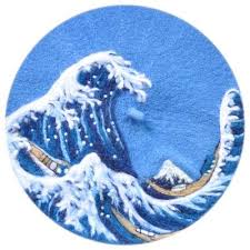 兔美手作 大自然系羊毛毡画家帽 神奈川冲浪里 浮世绘文艺海浪 七月时光 julytime com embroidery art japan art art