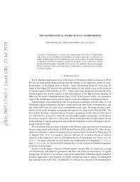 Pdf The Mathematical Work Of K S S Nambooripad