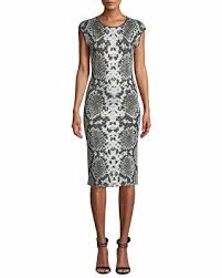 Nk32 Naeem Khan Cap Sleeve Python Print Cocktail Dress Long Sleeve Cocktail Dress Cocktail Dress Dresses