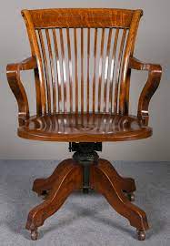 ← upholstered swivel desk chair. Oak Swivel Reclining Desk Chair Antiques Atlas