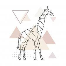 Girafa Geometrica Em Fundo Simples Triangulos Geometric Art Animal Geometric Drawing Triangle Art