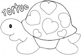 La tortue est un reptile dôté d'une carapace. Coloriage Tortue Decoree Avec Des Coeurs