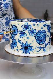 Painted Buttercream Cake Easy Tutorial Chelsweets Recipe Painted Cakes Gel Food Coloring Buttercream Cake