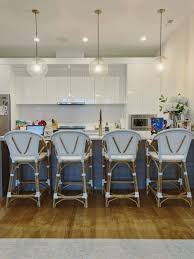 Ernest cube shape kitchen bar stool white padded seat chrome frame fixed height this sleek fixed height bar stool is a stunning additional to any the footrest bar on all sides finishes off this stylish modern stool. 6 Counter Stools That Are Glam Kid Friendly Red Soles And Red Wine