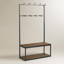 Small antique objects , hall trees. Industrial Gray Iron Frame Hall Bench