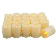 Battery Operated Led Votive Candles Realistic Flickering Flameless Tea Lights Set Bulk Electric Fake Night Candle Lights For Thanksgiving Christmas Party Wedding Decorations 20 Pack Batteries Included Candlesme Candlesme