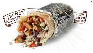 Chipotle Burrito Foil Wrapper Pulled Back But Usually In Their Advertising They Dont Show The Bur Burrito Recipe Chicken Chipotle Secret Menu Burritos Recipe