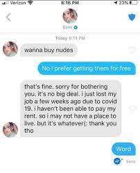 Using tinder to try sell nudes to pay rent : r/ABoringDystopia