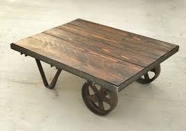 Industrial Coffee Table Made From Old Cart Wheels And Car Springs By Coy Townson Industrial Coffee Table Coffee Table Pallet Coffee Table