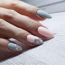 Gyonyoru Korom Manikur Divanail Vk Almond Acrylic Nails Floral Nails Pink Nails