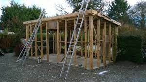 Since this stud spacing doesn't perfectly divide into the total length of the side walls in the example design, the two outermost studs make up for this discrepancy by being slightly closer to their neighbors. Bracing Stud Walls Of Shed Diy Home Improvement Forum