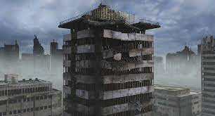 3d Model Of Ruined City Destroyed Buildings Ruined City 3d Model Ruins