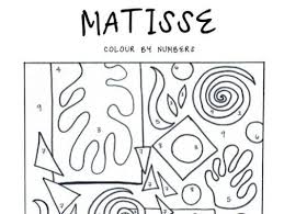 Afbeeldingsresultaat Voor Matisse Colouring Book Matisse Cutouts Color By Numbers Activity Sheets