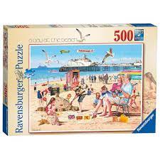 Puzzle kidz is now serious puzzles! A Day At The Beach 500 Piece Jigsaw Puzzle Craftyarts Co Uk