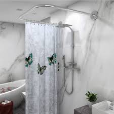 An attractively mounted curtain rod adds a subtle layer of embellishment to an entire room. U Shape Shower Curtain Rod Starmeldung