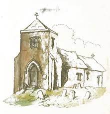 Church Graveyard Drawing Vintage Drawing Of A Mission Style Church And Graveyard Drawings Vintage Drawing Architecture Drawing