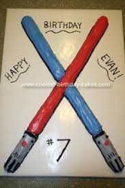 Coolest Homemade Star Wars Light Saber Birthday Cake Star Wars Birthday Party Star Wars Light Saber Light Saber Birthday Cake