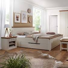 180x200 Landhaus Bett Nachttische Optional Mit Bettkasten Meicus 3 Teilig Haus Deko Schlafzimmer Neu Gestalten Holzbetten