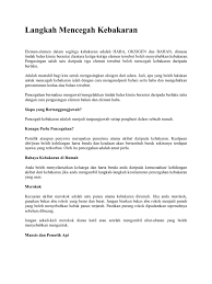 Sebagai langkah antisipasi, pahami cara mencegah kebaran di. Langkah Mencegah Kebakaran