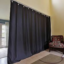 Roomdividersnow X Large Ceiling Track Room Divider Kit B With 9 Foot Curtain Panel In Black Room Divider Walls Fabric Room Dividers Living Room Divider