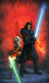 Ahsoka Tano And Anakin Skywalker Star Wars Poster Star Wars Art Star Wars Illustration