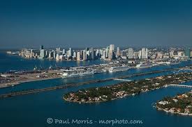 Aerial View Of The Port Of Miami With Cruse Ships And Downtown Miami In The Background And Star Island In The Foreground Star Island Downtown Miami Aerial View