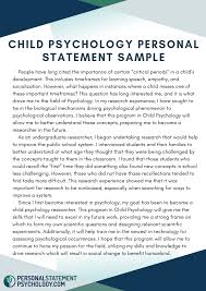 Sample Personal Statement Child Psychology Personal Statement Examples Educational Psychology Personal Statement