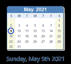 However, the day is celebrated every year on different dates in the various countries around the world. May 9 2021 Calendar With Holidays Count Down Usa
