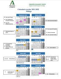 Aplicable en toda la república para las escuelas de educación preescolar, primaria y secundaria. Calendario Escolar Malaga Curso 2021 2022 Educaciondivertida Com