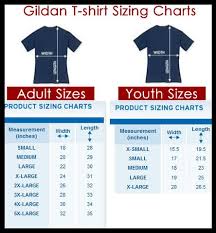 Gildan T Shirt Size Chart Gildan Shirt Measurements In 2020