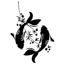 Black And White Stencil Koi Fish Design Large 2 Feet Long Elegant Koi Fish Asian Decal I Would Like It In The Color Black Or Gold 30 00 Via Etsy Koi Fish Drawing Koi Art Fish Silhouette