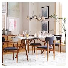 West Elm Jensen Table Bom 76 Glass Walnut 419 Liked On Polyvore Featuring Home Fu Modern Dining Room West Elm Dining Room West Elm Dining Table