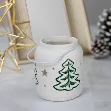 Northlight 4 White And Green Christmas Votive Candle Holder